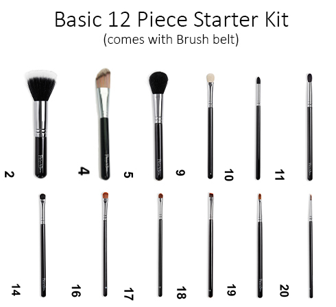 Basic 12 Piece Brush Set with Brush Belt-0